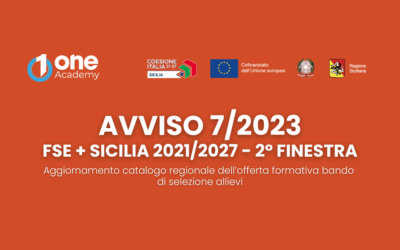 Avviso 7/2023 FSE+ Sicilia 2021/2027 – 2° Finestra – AGGIORNAMENTO CATALOGO REGIONALE DELL’OFFERTA FORMATIVA BANDI DI SELEZIONE ALLIEVI