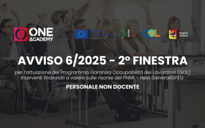 Avviso 6/2025 – 2° Finestra “PIANO NAZIONALE DI RIPRESA E RESILIENZA (PNRR) Programma “Garanzia di Occupabilitá dei Lavoratori – GOL” – Personale non Docente